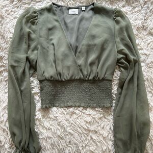 Aritzia Wistful Blouse in Bitter Sage size S